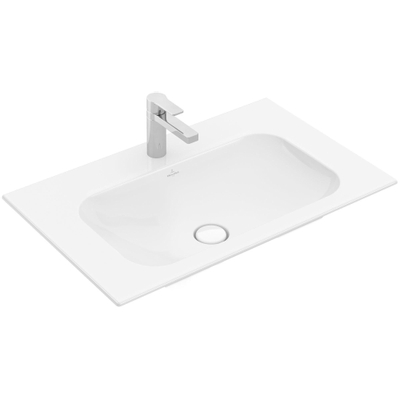 Villeroy & Boch Finion meubelwastafel 1 kraangat 80x50cm ceramic+ zonder overloop wit