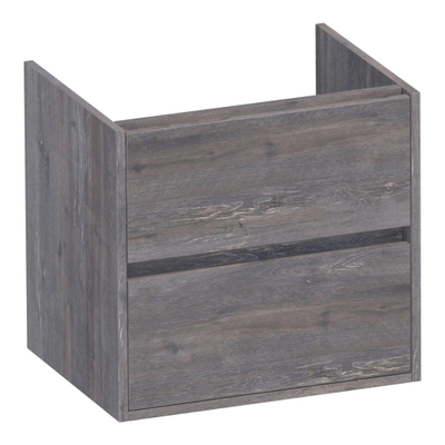 BRAUER Adore wastafelonderkast - 60x46x55cm - 2 softclose lades - greeploos - 1 sifon uitsparing - Driftwood