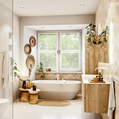 MONDIAZ VICA 150cm badmeubel onderkast Washed Oak 2 lades. Wastafel CLOUD midden 1 kraangat, kleur Talc.