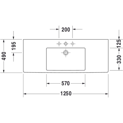 Duravit Vero meubelwastafel 125x49 cm. wit