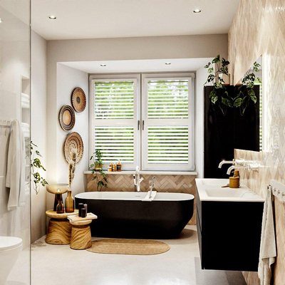 MONDIAZ VICA 150cm badmeubel onderkast Urban 2 lades. Wastafel CLOUD dubbel zonder kraangat, kleur Talc.