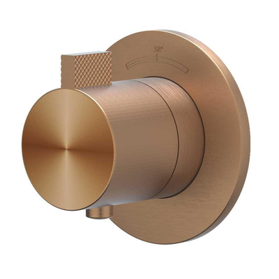 IVY TribeAfbouwdeel - voor Inbouwthermostaat - symmetry - rond rozet - RVS316 - geborsteld mat koper PVD