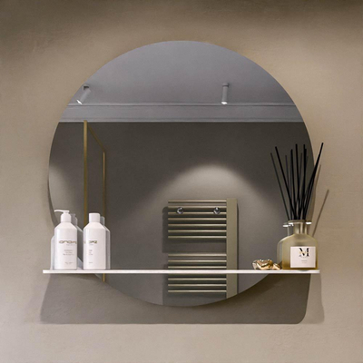 Mondiaz SPOT Badkamerspiegel - rond 80cm - spiegelplanchet - kleur Opalo