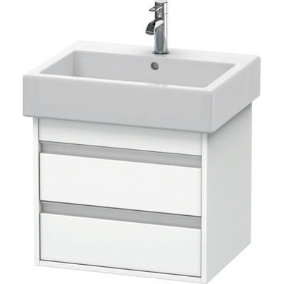 Duravit Ketho Wastafelonderkast 55x44x48cm Standaard greep met softclose spaanplaat wit Mat