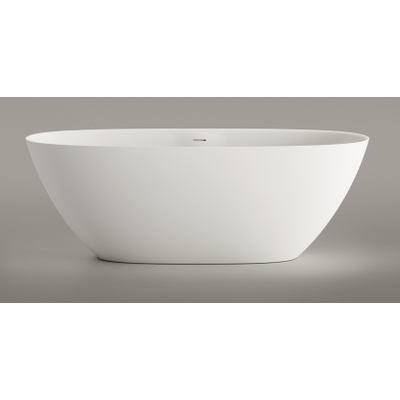 Zeza Element Vrijstaand Bad - 175x76x60cm - solid surface - mat licht grijs