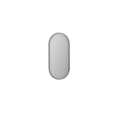 INK SP20 Spiegel - 40x4x80cm - ovaal - in stalen kader - aluminium rvs geborsteld