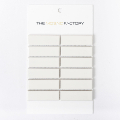 SAMPLE The Mosaic Factory Paris mozaïektegel 2.3x7.3x0.6cm wandtegel voor binnen en buiten Rechthoek Keramiek Glans Extra Wit