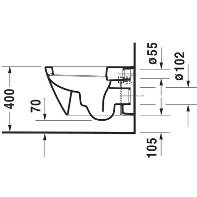 Duravit Starck 2 wandcloset diepspoel met verdekte bevestiging wit