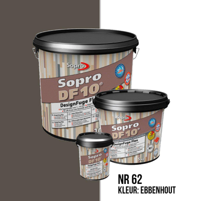 Sopro Vloer- en wandtegel Voegmortel Sopro DF 10 Flexibel ebbenhout nr. 62 1kg Grijs