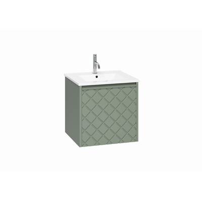 Crosswater Vergo Wastafelonderkast - 49.8x47.6x45.5cm - softclose - MDF Sage Green