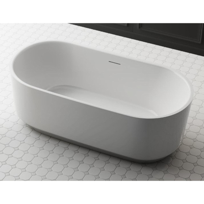 FugaFlow Eccelente Anta vrijstaand bad - 170x80x58cm - met afvoer - acryl - mat wit