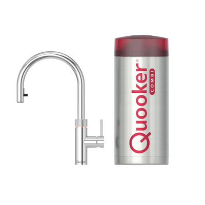 Quooker flex kokendwaterkraan - draaibare & uittrekbare uitloop - Combi+ reservoir - Warm / kokend water - Chroom