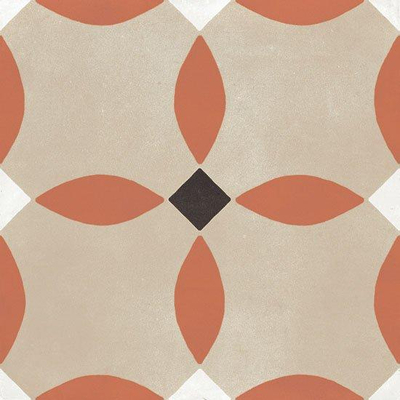 Marazzi DSegni Colore Decortegel 20x20cm 10mm R9 porcellanato Midnight/Tangerine