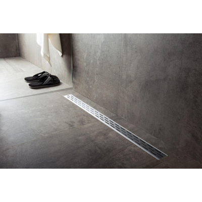 Easy Drain Compact 30 FF douchegoot enkele plaat met zijuitloop 6x120cm RVS