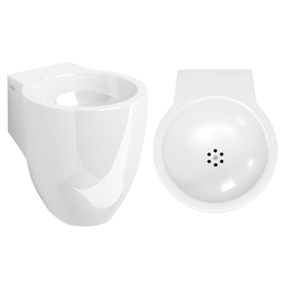 Clou Flush 6 fontein 27x10cm voorbewerkt kraangat mineraalsteen Wit