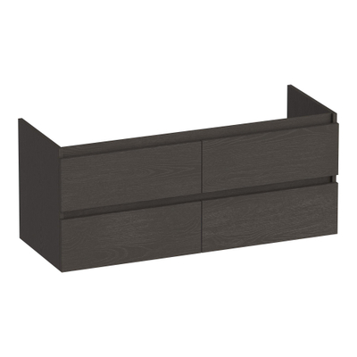 BRAUER Joy wastafelonderkast 120 4 softclose lades - greeploos - 2 sifon uitsparingen - Timber Anthracite