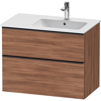 Duravit D-Neo wastafelonderkast 81x62.5x46.2cm 2 lades Noten Mat