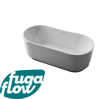 FugaFlow Eccelente Anta vrijstaand bad - 170x80x58cm - met afvoer - acryl - glans wit