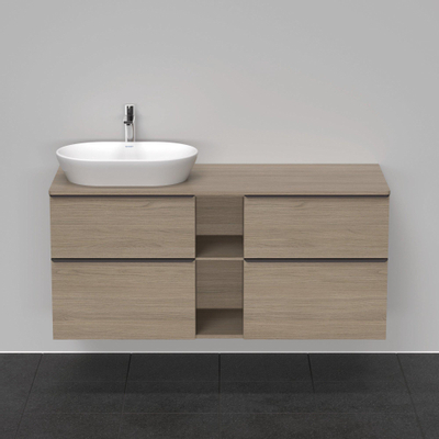 Duravit D-Neo wastafelonderkast 140x66.4x55cm 4 lades Eiken (terra) Mat