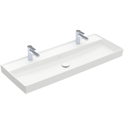 Villeroy & Boch Collaro meubelwastafel 120x47cm zonder overloop 2 kraangatenen stone white