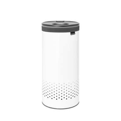 Brabantia wasbox 35 liter met dark grey kunststof deksel en uitneembare waszak White