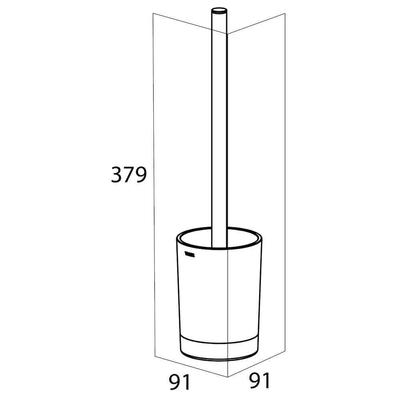 Tiger Tune Toiletborstel met houder vrijstaand Zwart metaal geborsteld / Zwart 9.1x37.9x9.1cm