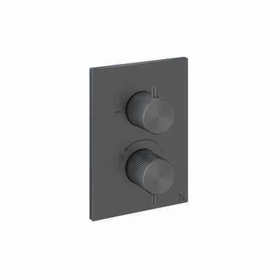 Crosswater 3ONE6 Inbouwthermostaat - thermostatisch - 2 functies - met inbouwdeel - slate (gunmetal)