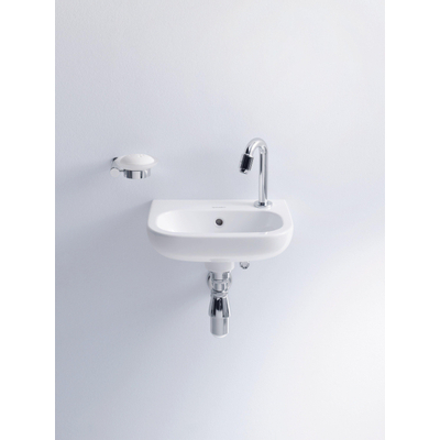 Duravit D-code fontein 36x27cm kraangat rechts met overloop wit