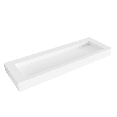 Mondiaz AVON Vrijhangende wastafel - 140cm - wasbak midden - rand 12cm - Solid surface Talc