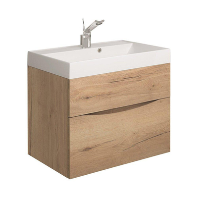 Crosswater Glide II Wastafelonderkast - 70x45x52cm - 2 lades - greeploos - softclose - windsor oak