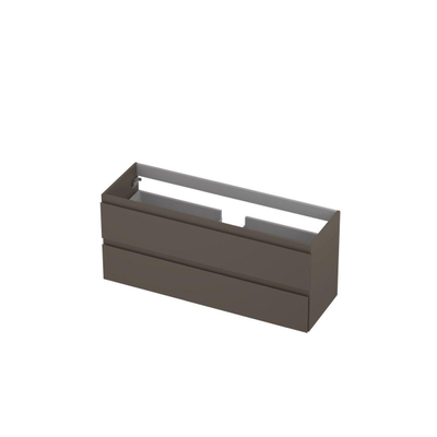 INK Wastafelonderkast - 120x40x52cm - 2 lades - greeploos - MDF lak taupe mat
