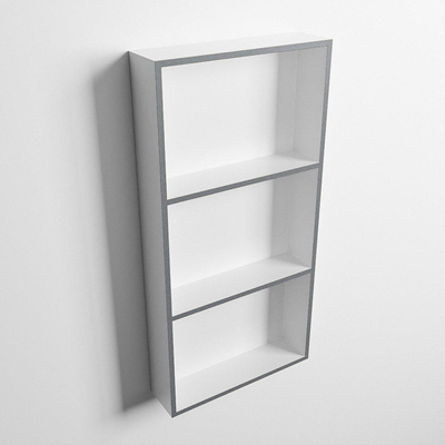 MONDIAZ EASY Nis - 59.5x29.5cm - geschikt voor in- of opbouw - 3 vakken - kleur Plata | Talc