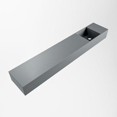 Mondiaz TYNE Fontein - 120x23x12cm - wasbak Rechts - zonder kraangaten - solid surface - Plata