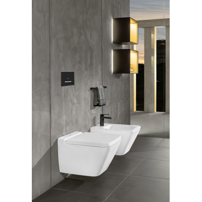 Villeroy & Boch Finion wandbidet 1 kraangat 37.5x56cm ceramic+ met overloop wit