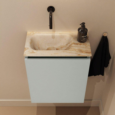 MONDIAZ TURE-DLUX 40cm toiletmeubel Greey. EDEN wastafel Frappe positie links. Zonder kraangat.