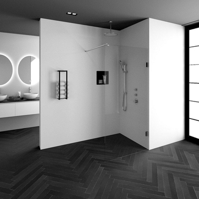 BRAUER Create Inloopdouche - 100x200cm - profielloos - antikalk - 8mm veiligheidsglas - chroom