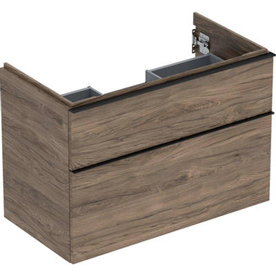 Geberit iCon wastafelonderkast 88.8x61.5x47.6cm 2 lades met softclose Spaanplaat Noten