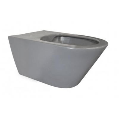 Wiesbaden Stereo spoelrandloos wandcloset 53cm zonder zitting Mat Grijs