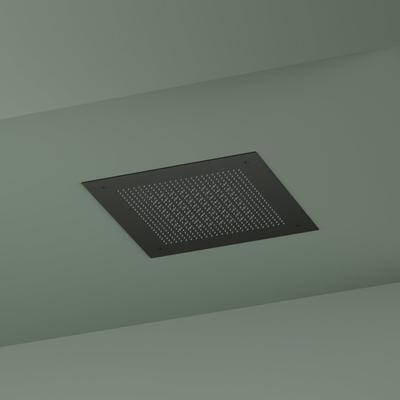 Hotbath Ace Hoofddouche - inbouw - vierkant - 38x38cm - PVD - zwart geborsteld PVD