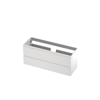 INK Wastafelonderkast - 120x40x52cm - 2 lades - greeploos - MDF lak wit mat