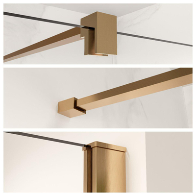 Profielset 200cm + stabilisatiestang 120cm geborsteld koper OUTLETSTORE