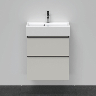 Duravit D-Neo wastafelonderkast 58.4x62.5x37.2cm 2 lades Betongrijs Mat