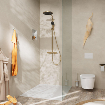 HansgrohePulsify Puro1jet showerpipe ecosmart 260 thermostatisch 3jet handdouche en doucheslang 160cm brushed bronze