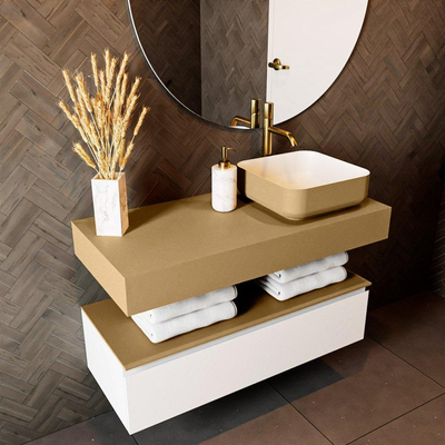 Mondiaz TOP 46 Vrijhangend Topblad - 100x46x12cm - geschikt voor waskom - Solid surface - Oro