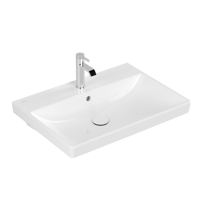 Villeroy & Boch Avento meubelwastafel 65x47cm 1 kraangat met overloop wit