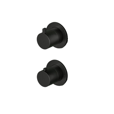 Hotbath Ace Afbouwdeel - voor inbouwthermostaat - 3-weg - omstel - zwart geborsteld PVD