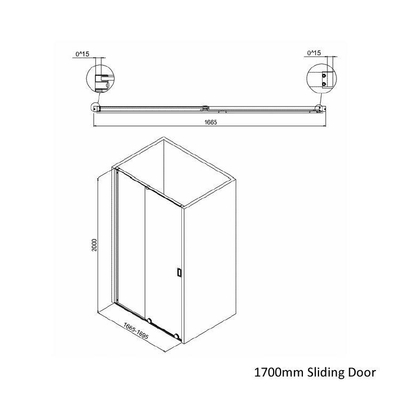 Crosswater Svelte douchedeur 170x200 chroom