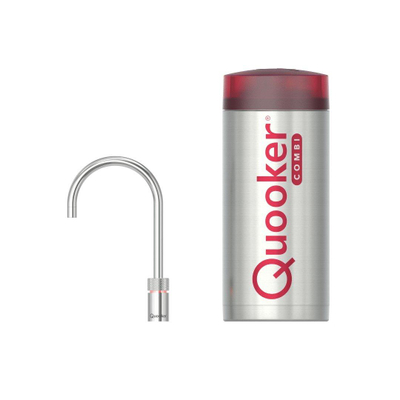 Quooker Nordic Square kokendwaterkraan - draaibare uitloop - Combi reservoir - Warm / kokend water - Chroom