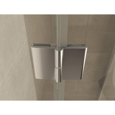 Wiesbaden Sphere Shower douchecabine 90x90x200cm kwartrond chroom 8mm glas linksscharnierend NANO coating