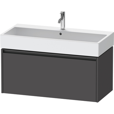 Duravit Ketho 2 wastafelonderbouwkast met 1 lade 98.4x46x44cm met greep antraciet grafiet mat